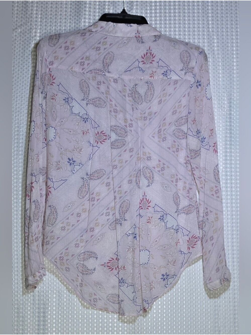 Cloth & Stone for Anthropologie Purple Paisley Tavari  Button Down Shirt - Picture 4 of 14